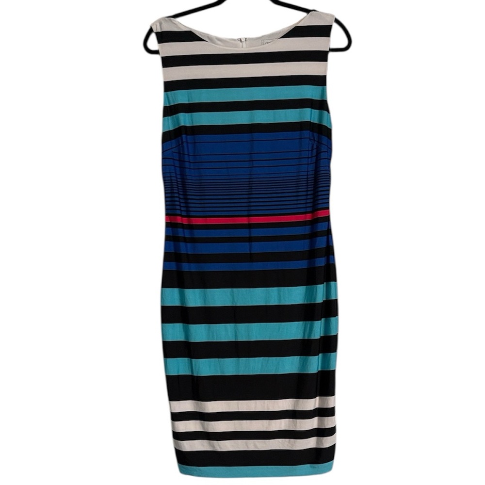 ☀️ Cache Striped Sleeveless Bodycon Dress